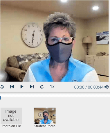 Student using Respondus Monitor while masked for COVID-19